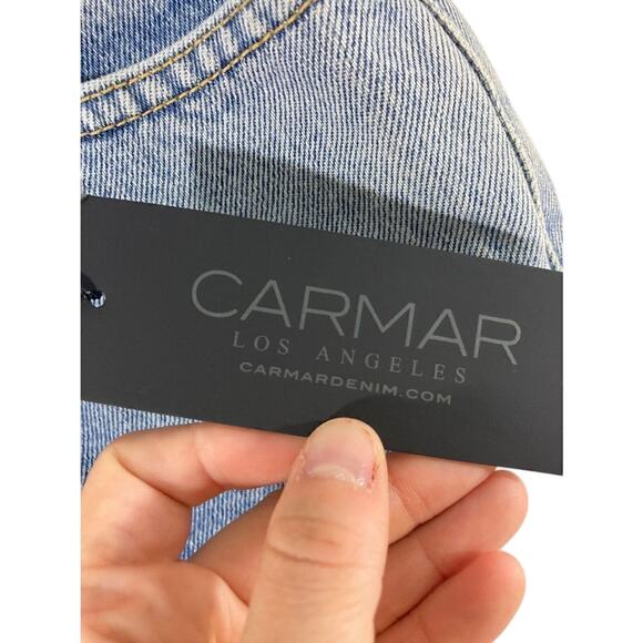 NWT Carmar Los Angelos High Rise SZ 23 Lennox Shorts Y2K Denim Micro Concert - Picture 3 of 9